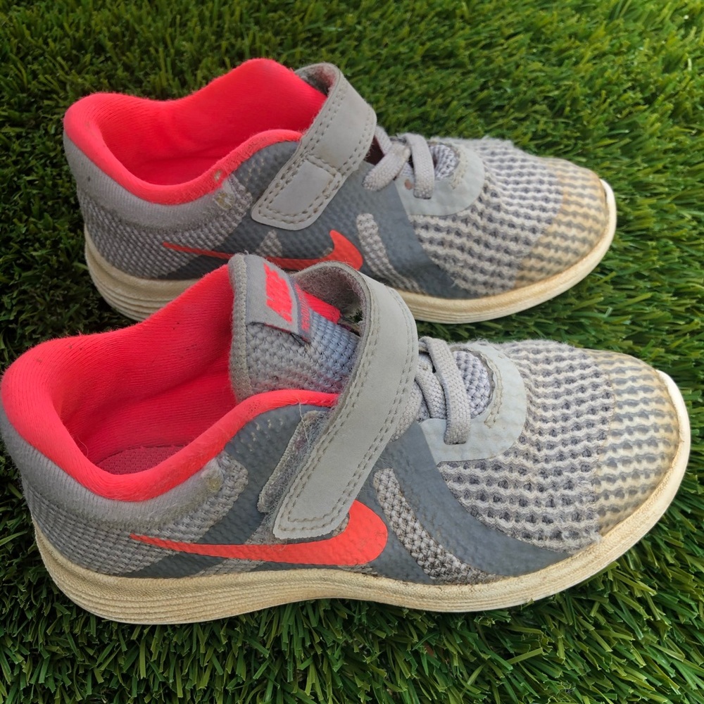Nike athletic shoes, Grey and Pink, size 10c